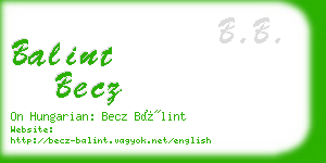 balint becz business card